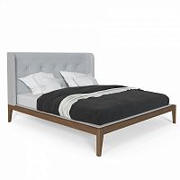 кровать двуспальная с мягким изголовьем 160x200 светло-серая fly soft new в Благовещенске