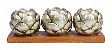 подсвечник сеербряный на 3 свечи на подставке шишки fir cone, 28 см в Благовещенске