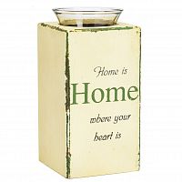 подсвечник деревянный бежевый со стеклом дом там, где сердце provence white, 18 см в Благовещенске