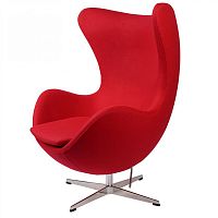 кресло arne jacobsen style egg chair красная шерсть в Благовещенске