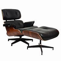 кресло eames style lounge chairчерное с коричневым в Благовещенске