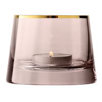 подсвечник стеклянный коричневый с золотым ободком для чайной свечи light, 6,6 см в Благовещенске