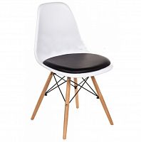 стул деревянный pc-011 белый / черный (eames style) в Благовещенске