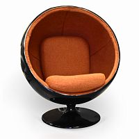 кресло ball chair черно-коричневое в Благовещенске