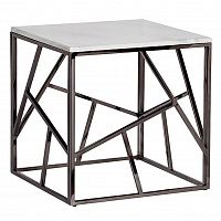 стол журнальный black chrome cube 55*55*56 см хром, белый в Благовещенске