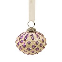 шар новогодний фиолетовый со снежным декором snow ball, 8х7х7 см в Благовещенске