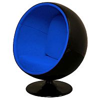 кресло eero ball chair синее с черным в Благовещенске