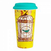 термостакан с силиконовой крышкой bird in cage в Благовещенске