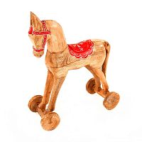 украшение новогоднее лошадка на колесах christmas horse, 40х30х13 см в Благовещенске